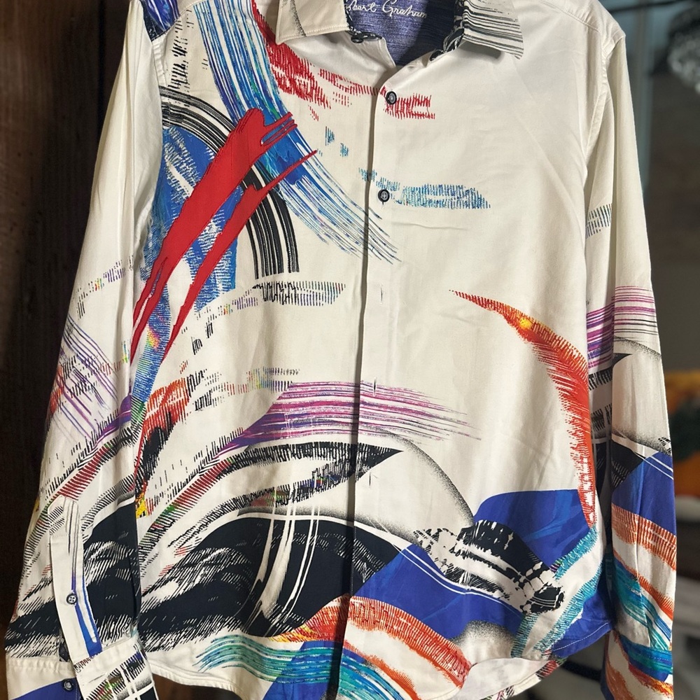 Robert Graham Vibrant Brushstroke Shirt Jacket